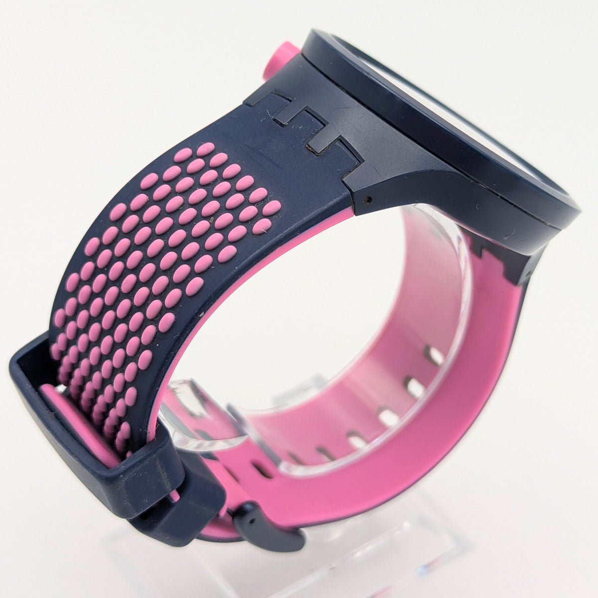 Swatch Big Bold Pinkindots SB05N400 — 47mm, Black Dial, Pink & Navy Strap, Sold Naked - Bezel & Hide