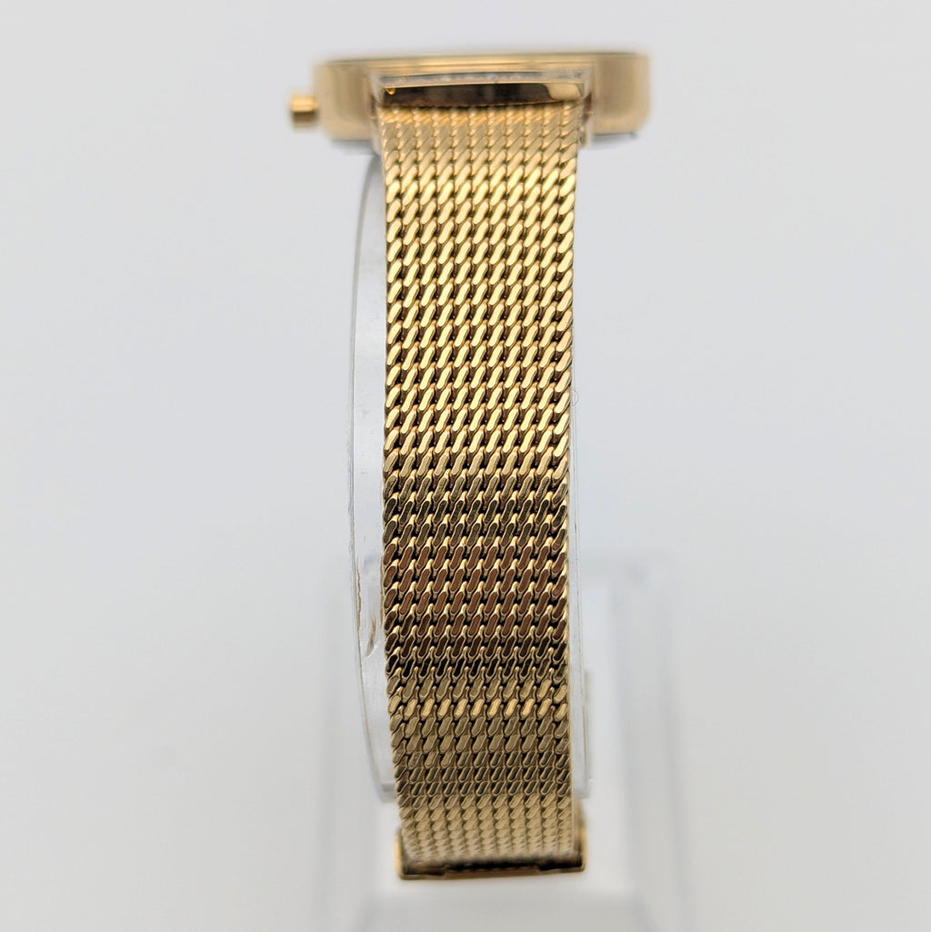Accurist Ladies Gold-Tone Mesh Watch — Mother-of-Pearl Dial, Crystal-Set Lugs, Sold Naked - Bezel & Hide