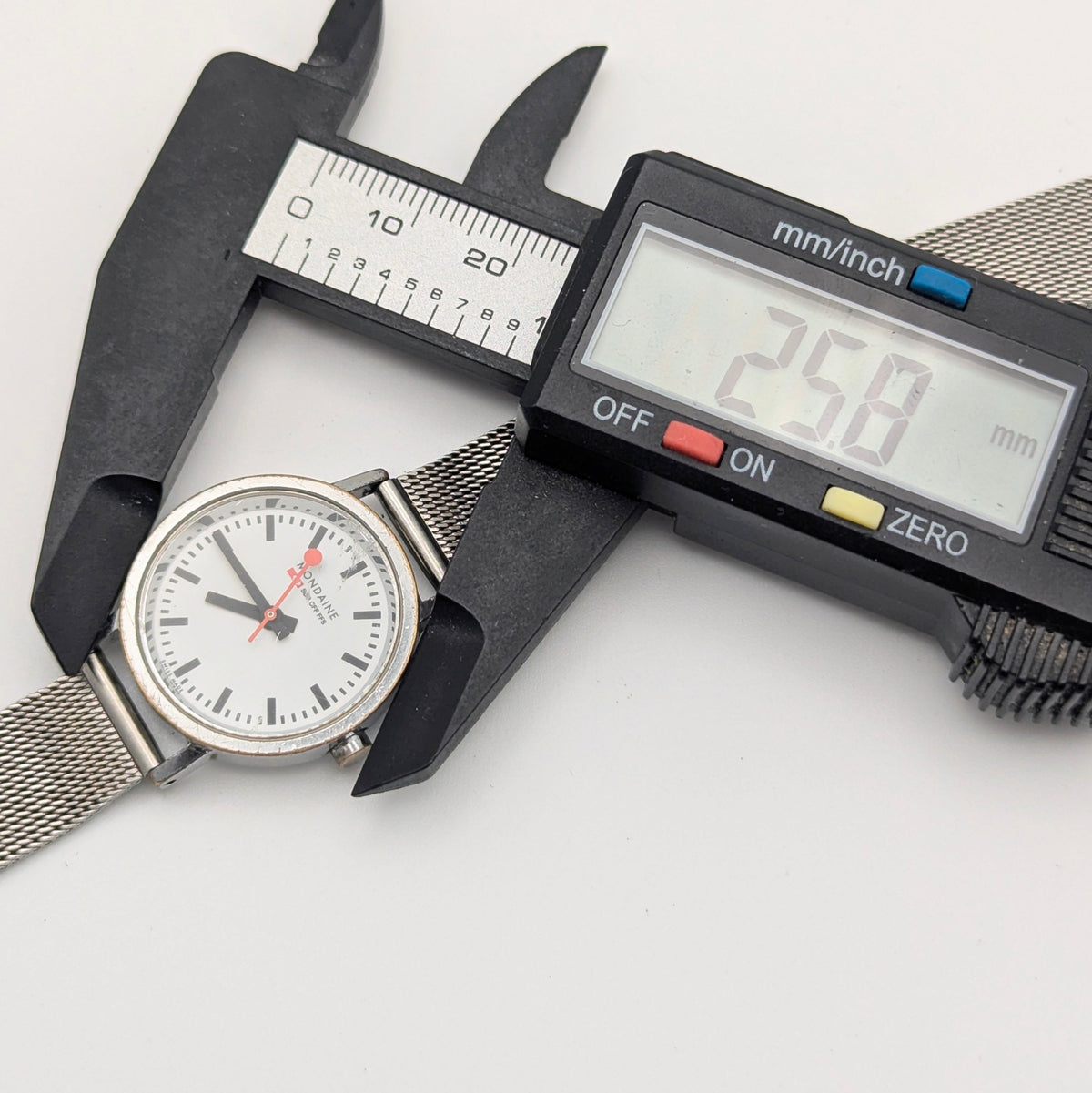 Mondaine SBB Ladies' Swiss Railway Watch — White Dial, Steel Mesh Bracelet, Sold Naked - Bezel & Hide