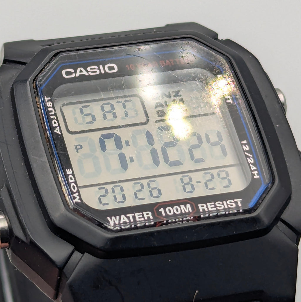 Casio W-800H Digital Watch — 100M Water Resistant, Sold Naked - Bezel & Hide
