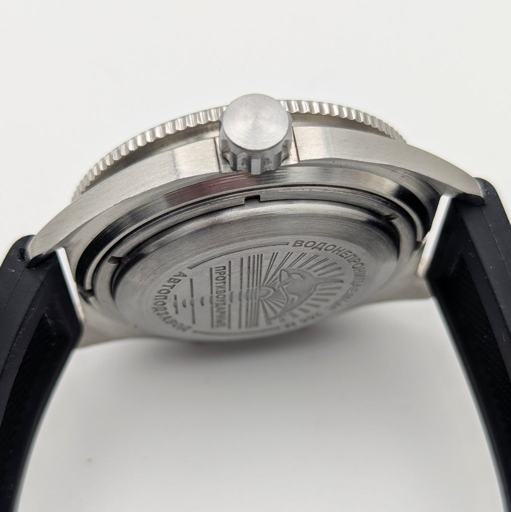 Vostok Komandirskie GMT Automatic — Pepsi Bezel, Black Dial, Men's Watch - Bezel & Hide