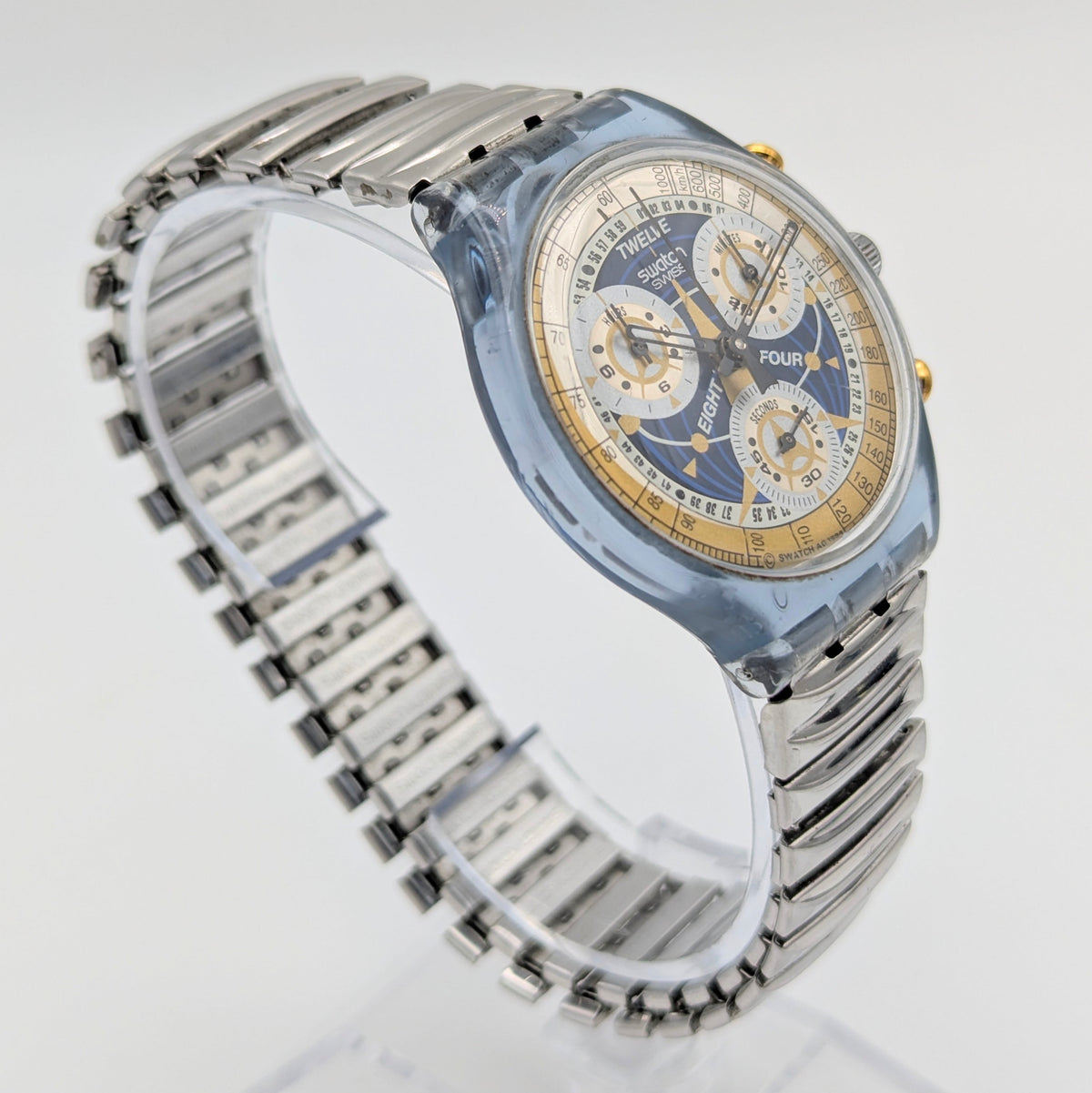 Swatch Grand Prix SCJ101 Chronograph — 1992 Swiss Quartz Motorsport Icon, Sold Naked - Bezel & Hide