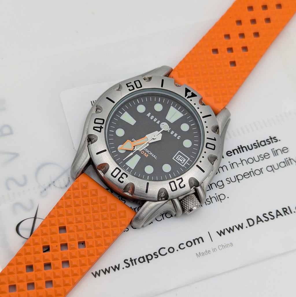 Aqua Lung Professional 500M Quartz Watch | Orange Dassari FKM Strap