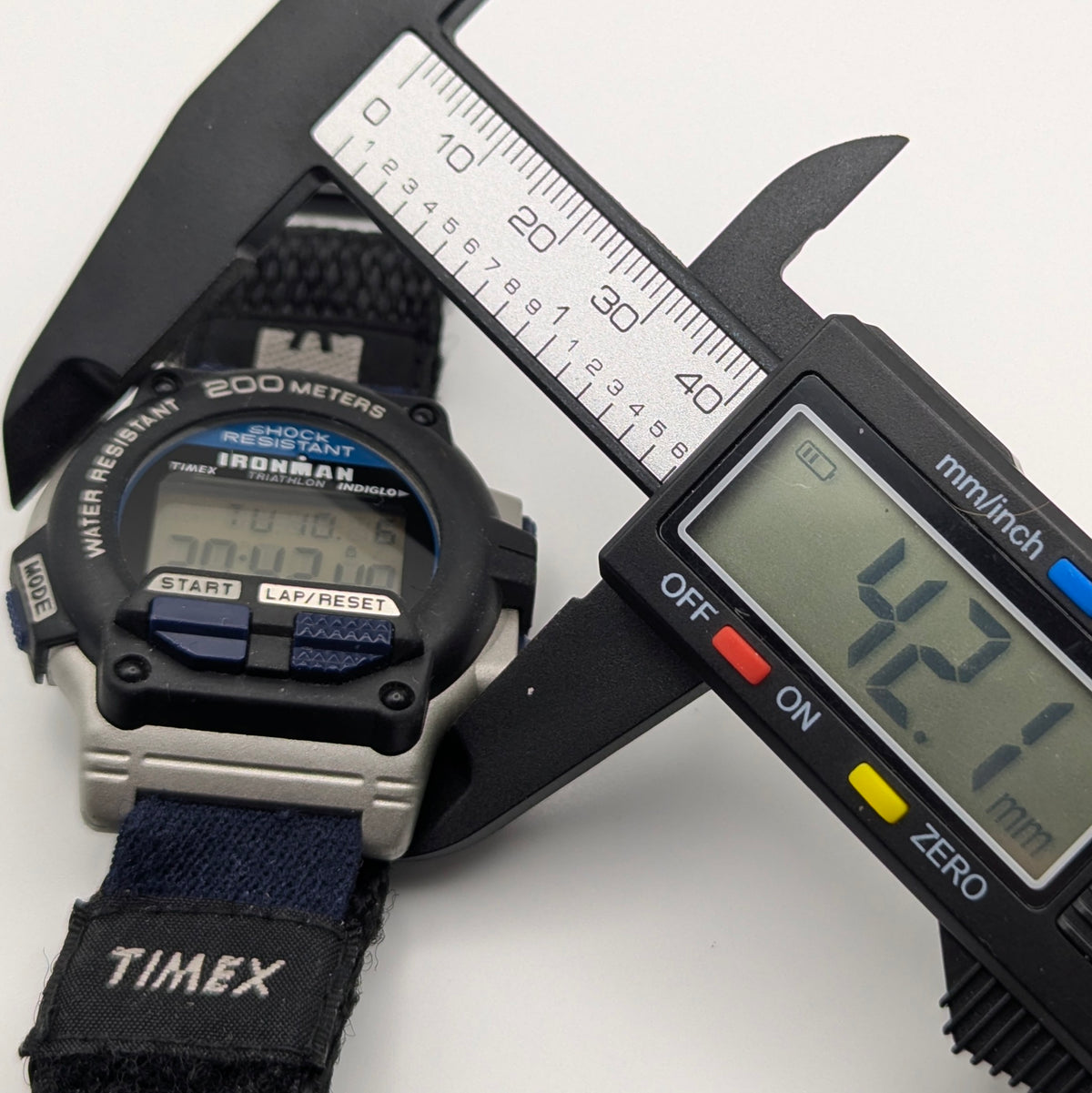 Timex Ironman Triathlon 8-Lap Digital Watch — INDIGLO, Original Strap, Vintage - Bezel & Hide