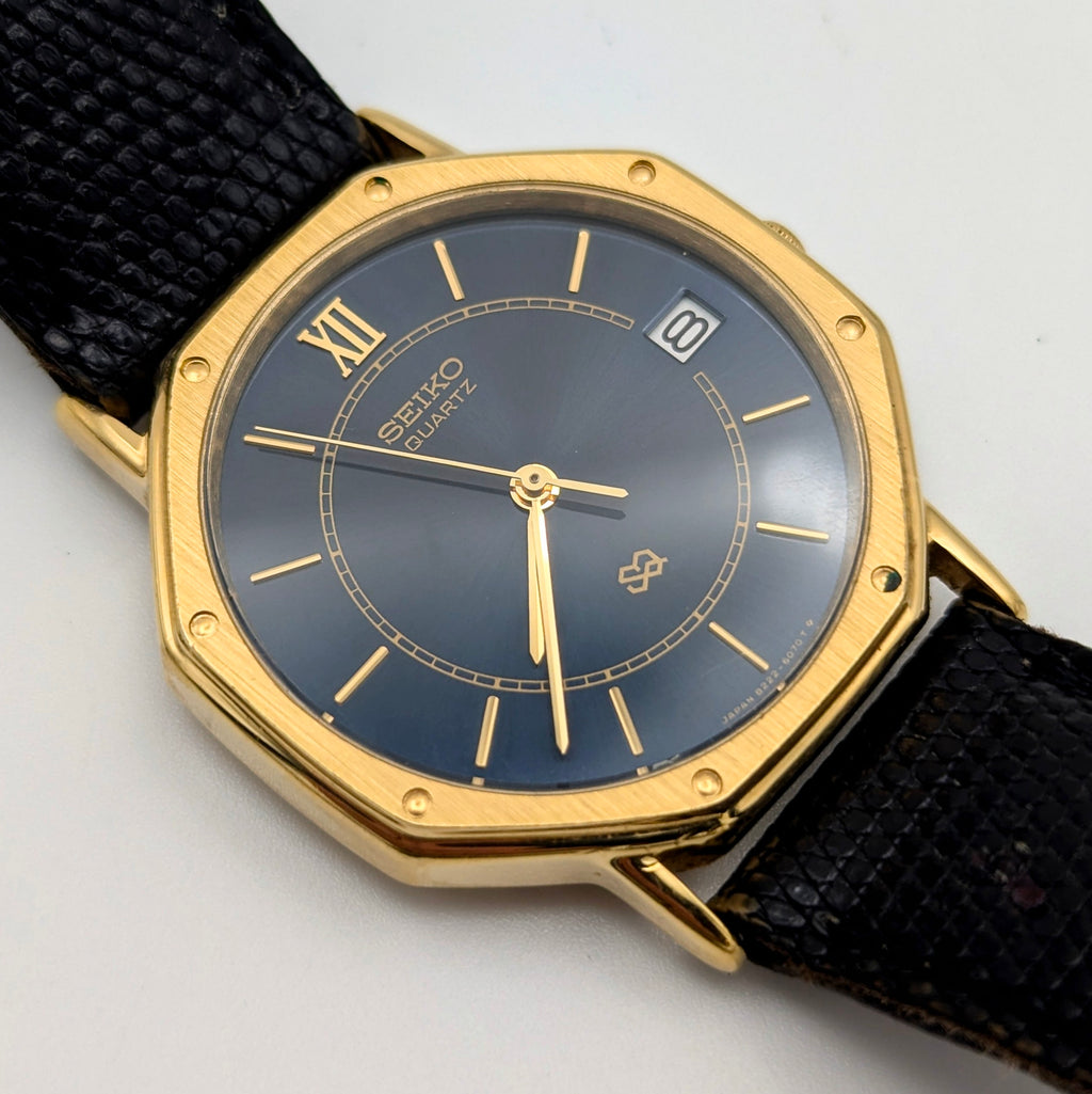 Seiko 8222-6040 Octagonal Quartz Watch | January 1982, Blue Dial