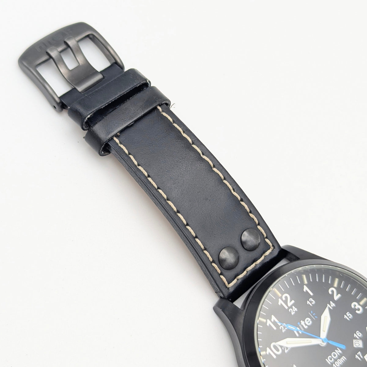 Nite ICON Tritium Field Watch — Black PVD, 100m, Men's - Bezel & Hide