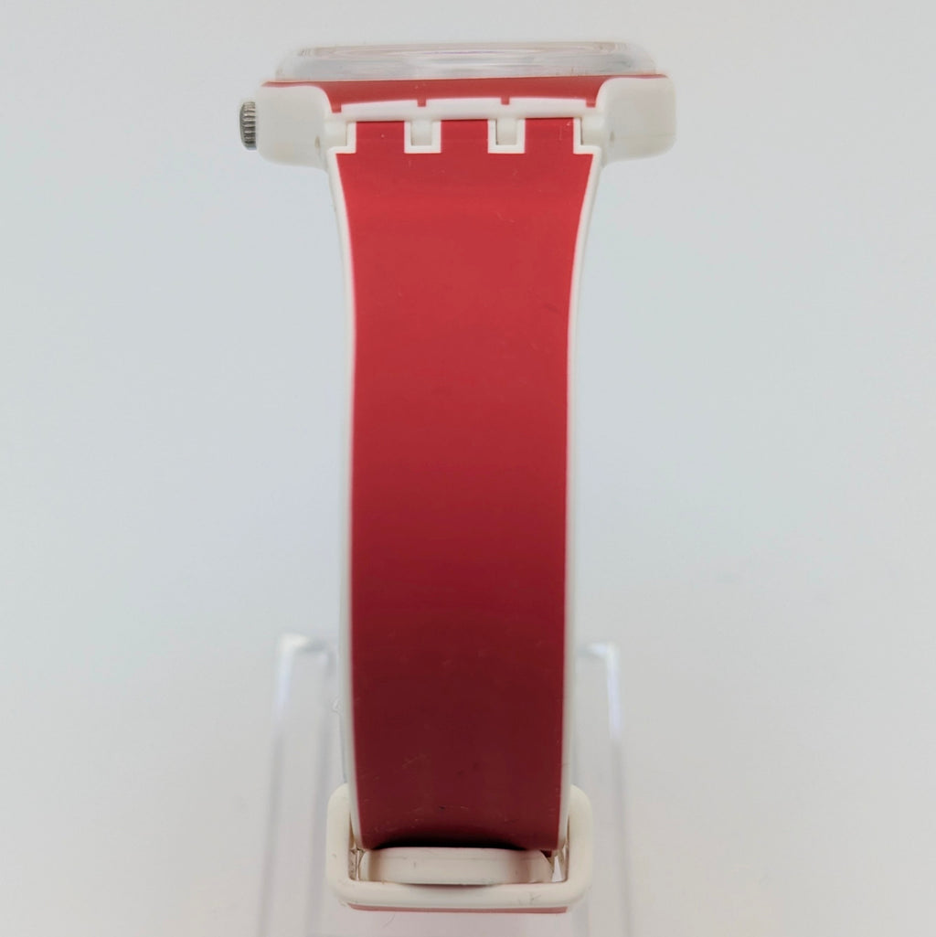 Swatch Originals Gent Poppy Red GE709 — Day-Date, Red Dial, Sold Naked - Bezel & Hide