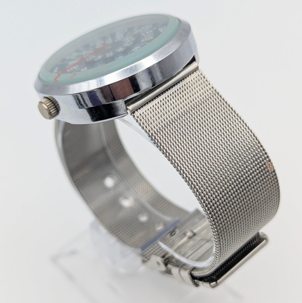 Raidu Spinning Disc Novelty Watch — Quartz, Mesh Strap, Sold Naked - Bezel & Hide