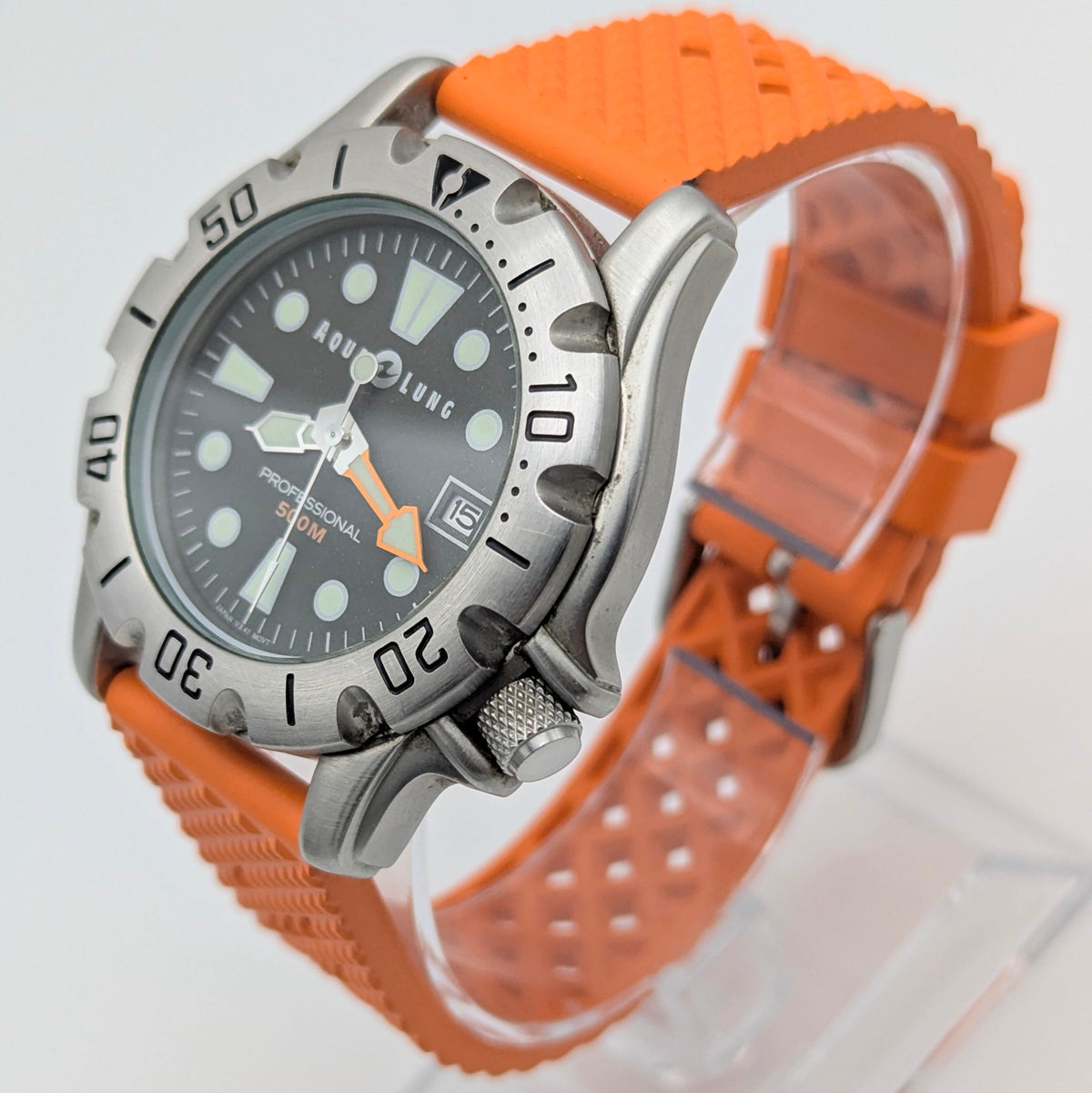 Aqua Lung Professional 500M Quartz Watch | Orange Dassari FKM Strap