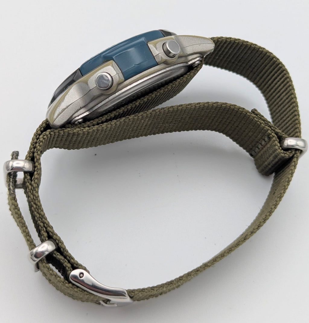 Casio Illuminator W-86 Sports Watch — Olive G10 Strap, 100m WR, Sold Naked - Bezel & Hide