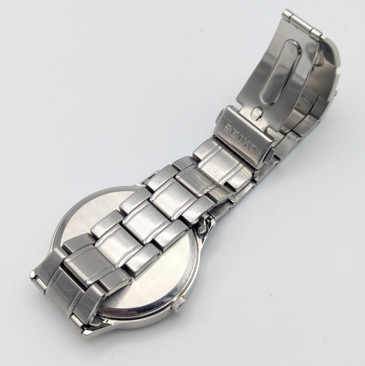 Seiko 7N42 Blue Sunburst Dial Men's Watch — Sold Naked - Bezel & Hide
