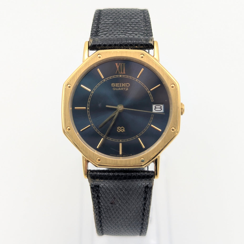 Seiko 8222-6040 Octagonal Quartz Watch | January 1982, Blue Dial