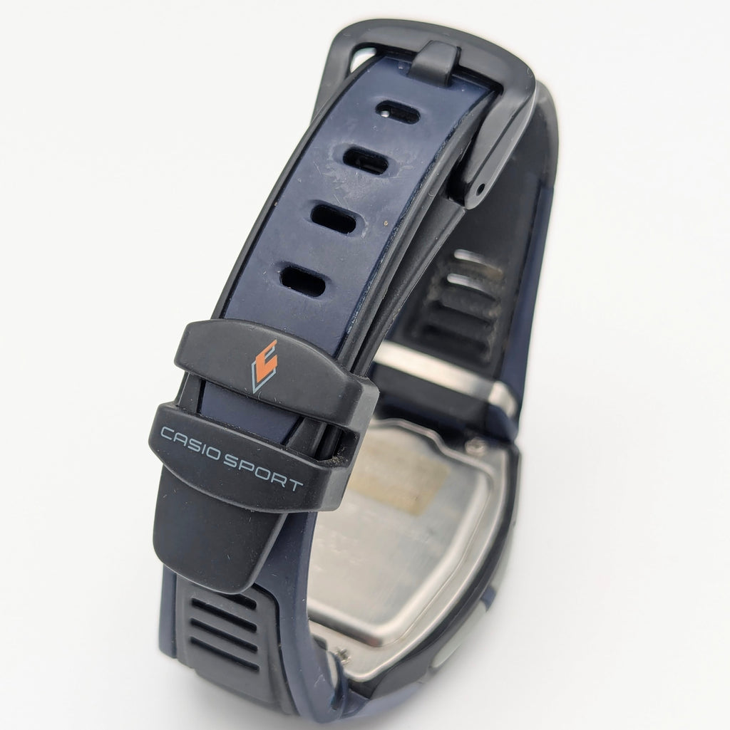 Casio Phys STP-100 Pedometer Watch — Navy/Black, Walking Calorie Counter, Sold Naked - Bezel & Hide
