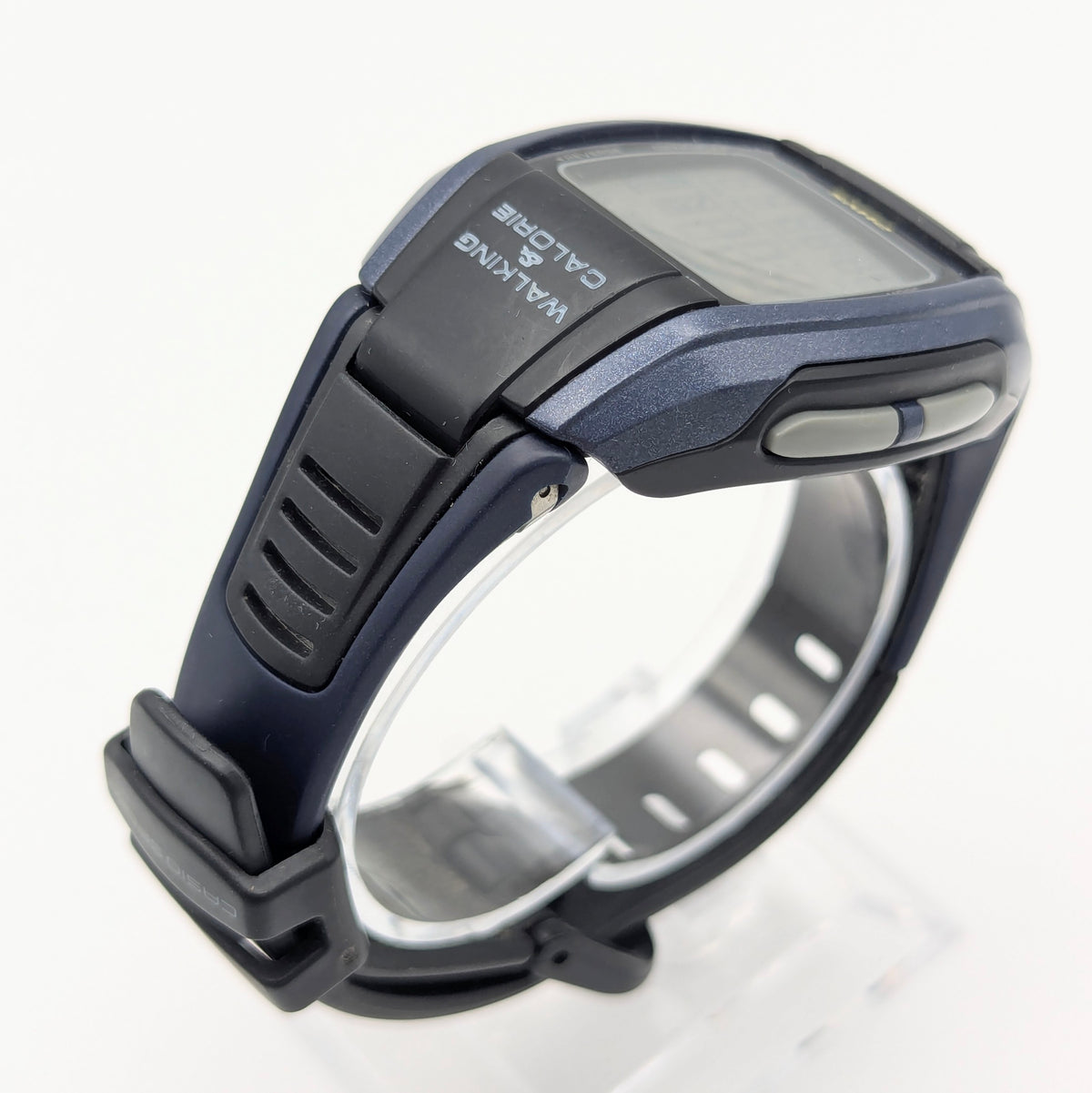 Casio Phys STP-100 Pedometer Watch — Navy/Black, Walking Calorie Counter, Sold Naked - Bezel & Hide