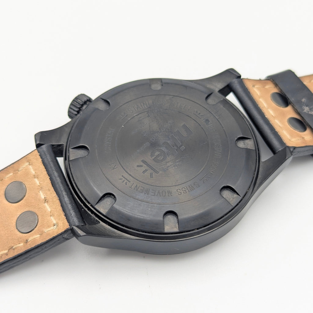 Nite ICON Tritium Field Watch — Black PVD, 100m, Men's - Bezel & Hide