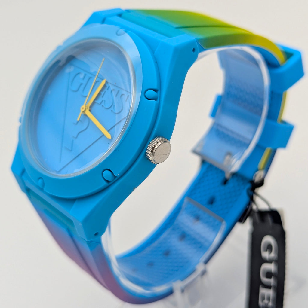 Guess Originals Retro Pop W0979L28 Unisex Watch — Blue & Lime Ombre, Quartz, Tags On - Bezel & Hide