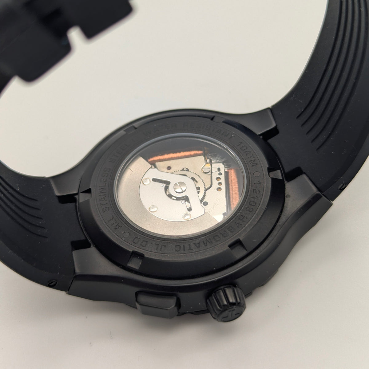 Jacques Lemans Hybromatic 1-2109 Hybrid Quartz Watch, Black & Orange, Boxed