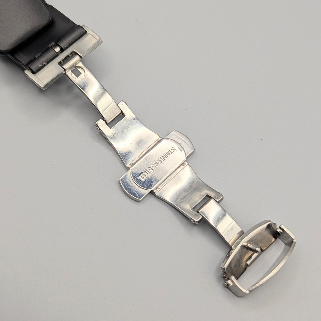 James McCabe London Slim JM-1016 Men's Watch — Silver, White Dial, Hirsch Rubber Strap - Bezel & Hide