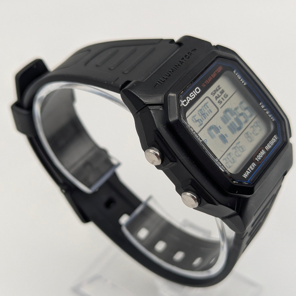 Casio W-800H Digital Watch — 100M Water Resistant, Sold Naked - Bezel & Hide