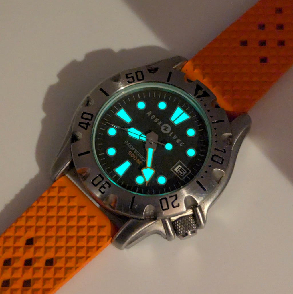 Aqua Lung Professional 500M Quartz Watch | Orange Dassari FKM Strap