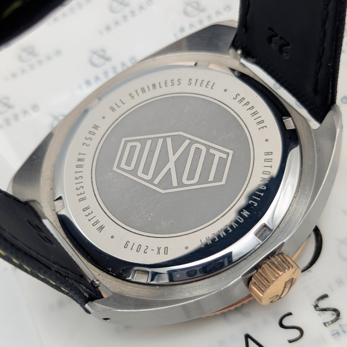 Duxot Fortius DX-2019 Automatic Diver – Black Dial, Two-Tone, DASSARI Strap