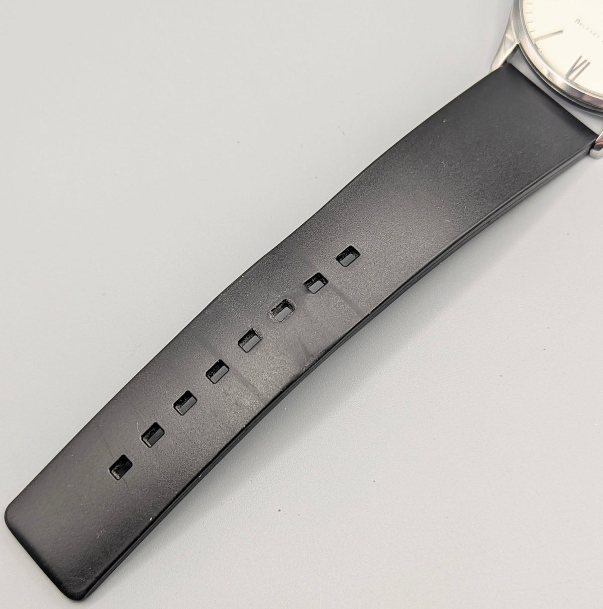 James McCabe London Slim JM-1016 Men's Watch — Silver, White Dial, Hirsch Rubber Strap - Bezel & Hide