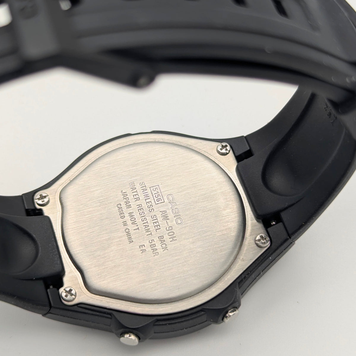 Casio AMW-90H Ana-Digi Watch — Black Resin, Gold Dial, Dual Time, Alarm, Sold Naked - Bezel & Hide