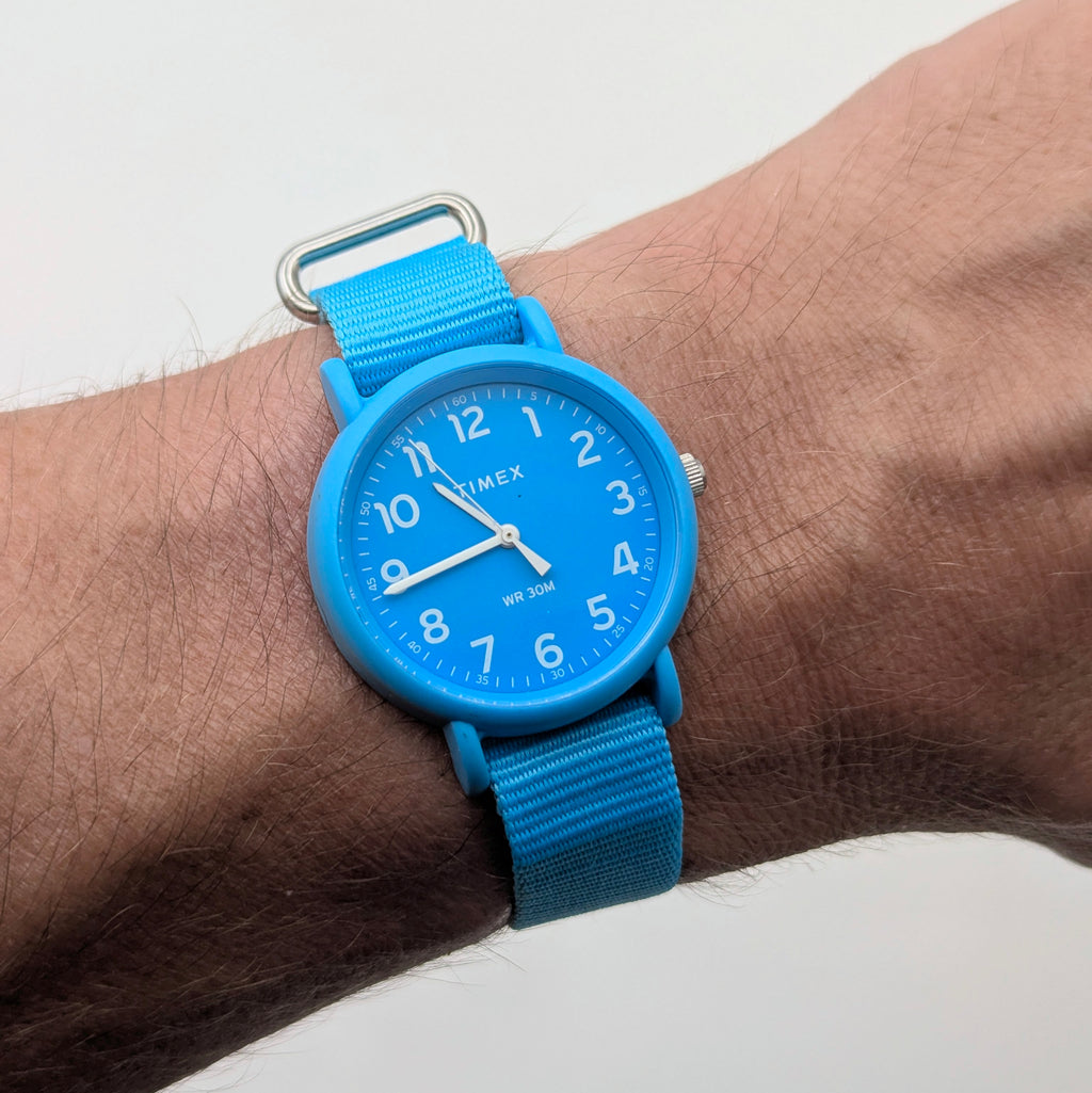 Timex TW2R40600 Blue Casual Quartz Watch — Cheerful, Effortless Style, Sold Naked - Bezel & Hide