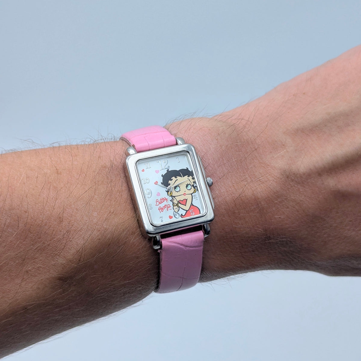 Betty Boop Quartz Watch — Pink Strap, Rectangle Case, Sold Naked - Bezel & Hide