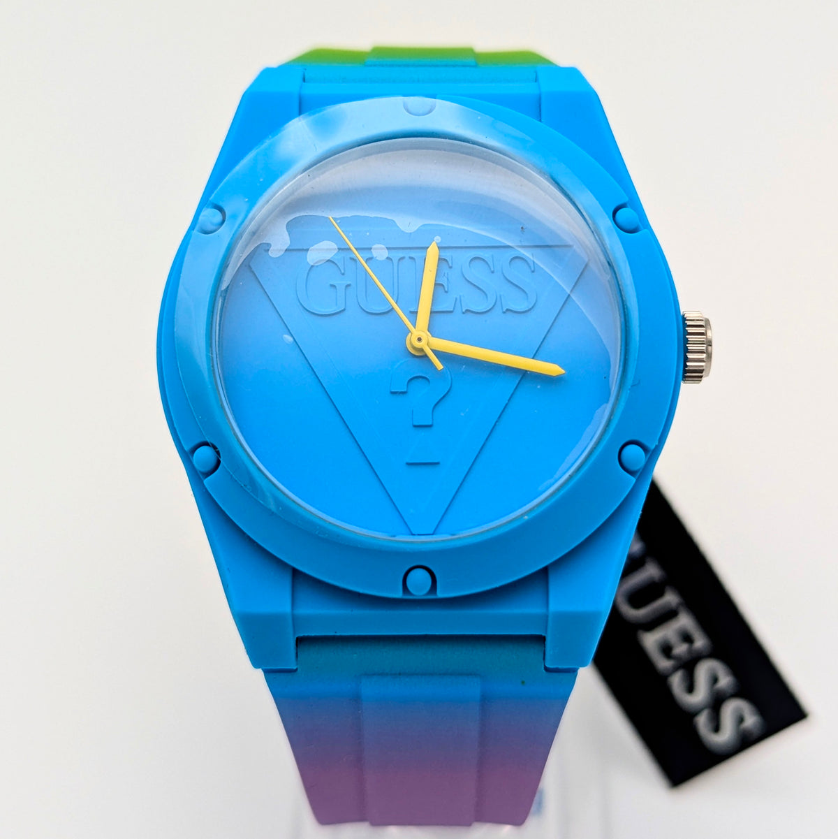 Guess Originals Retro Pop W0979L28 Unisex Watch — Blue & Lime Ombre, Quartz, Tags On - Bezel & Hide