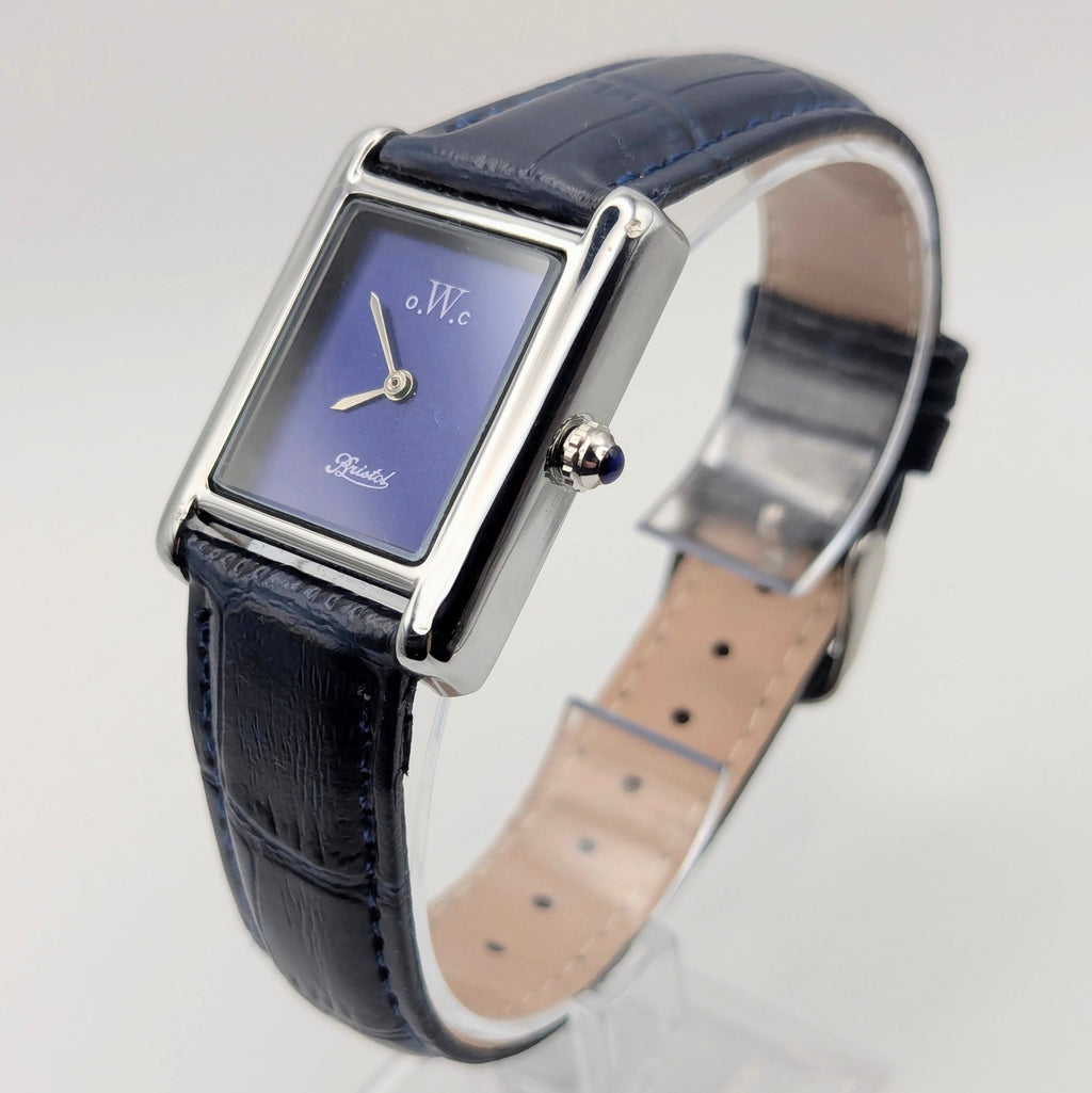 o.W.c Bristol Tank Blue Dial Quartz Watch — Odd Watch Company, Sold Naked - Bezel & Hide