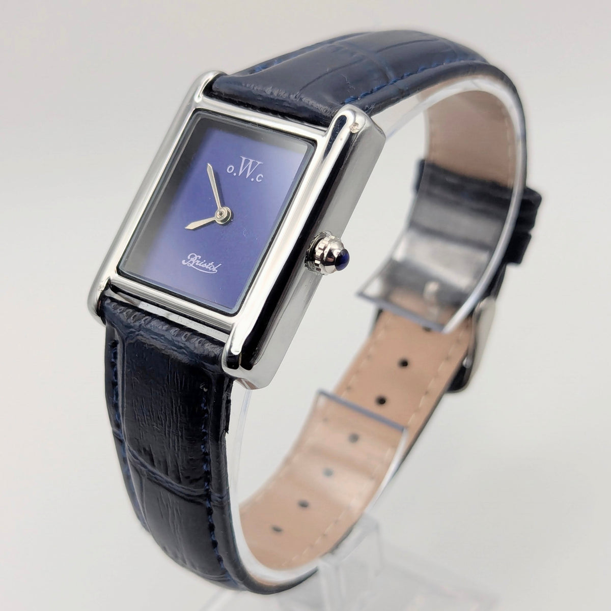 o.W.c Bristol Tank Blue Dial Quartz Watch — Odd Watch Company, Sold Naked - Bezel & Hide