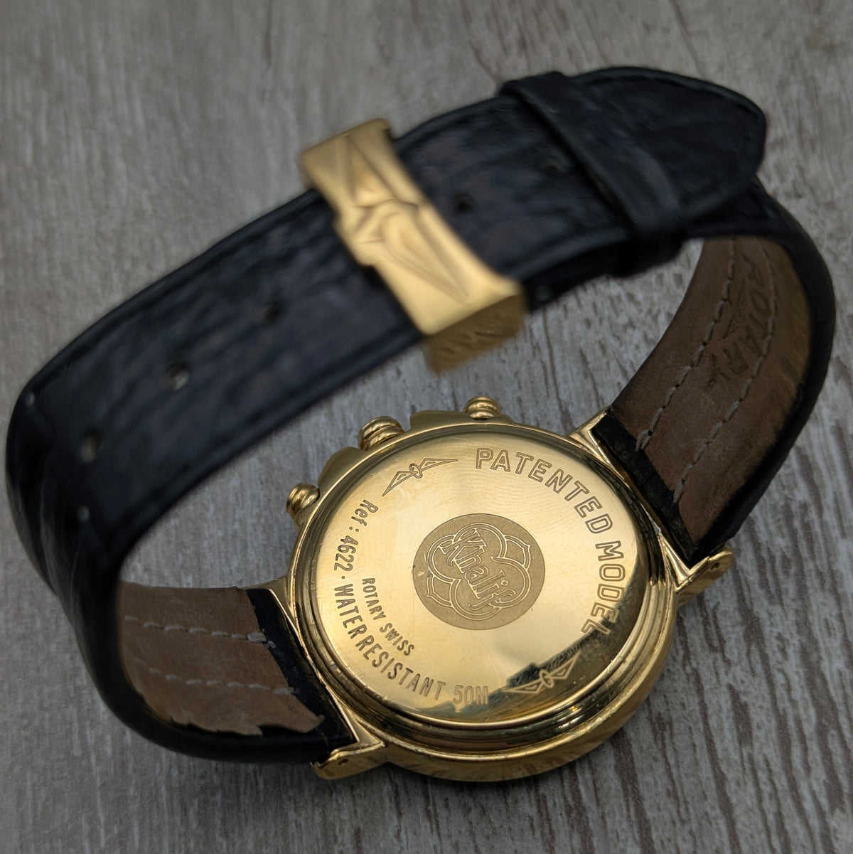 Rotary Kalif Chronograph – Gold Plated. Pre-Owned - Bezel & Hide