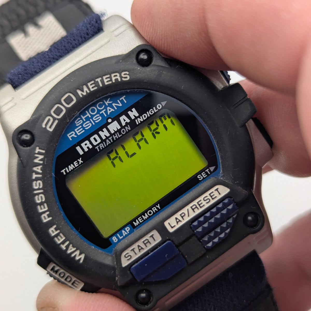 Timex Ironman Triathlon 8-Lap Digital Watch — INDIGLO, Original Strap, Vintage - Bezel & Hide
