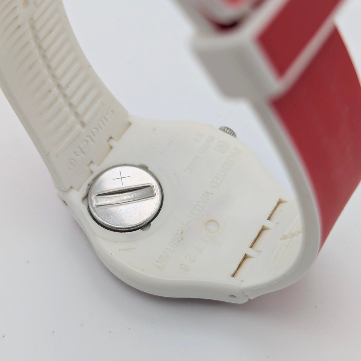 Swatch Originals Gent Poppy Red GE709 — Day-Date, Red Dial, Sold Naked - Bezel & Hide