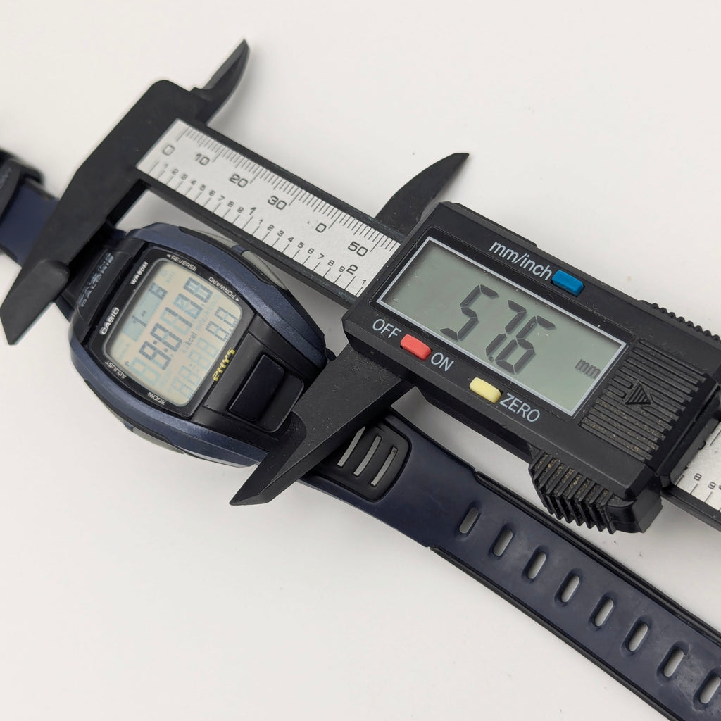 Casio Phys STP-100 Pedometer Watch — Navy/Black, Walking Calorie Counter, Sold Naked - Bezel & Hide