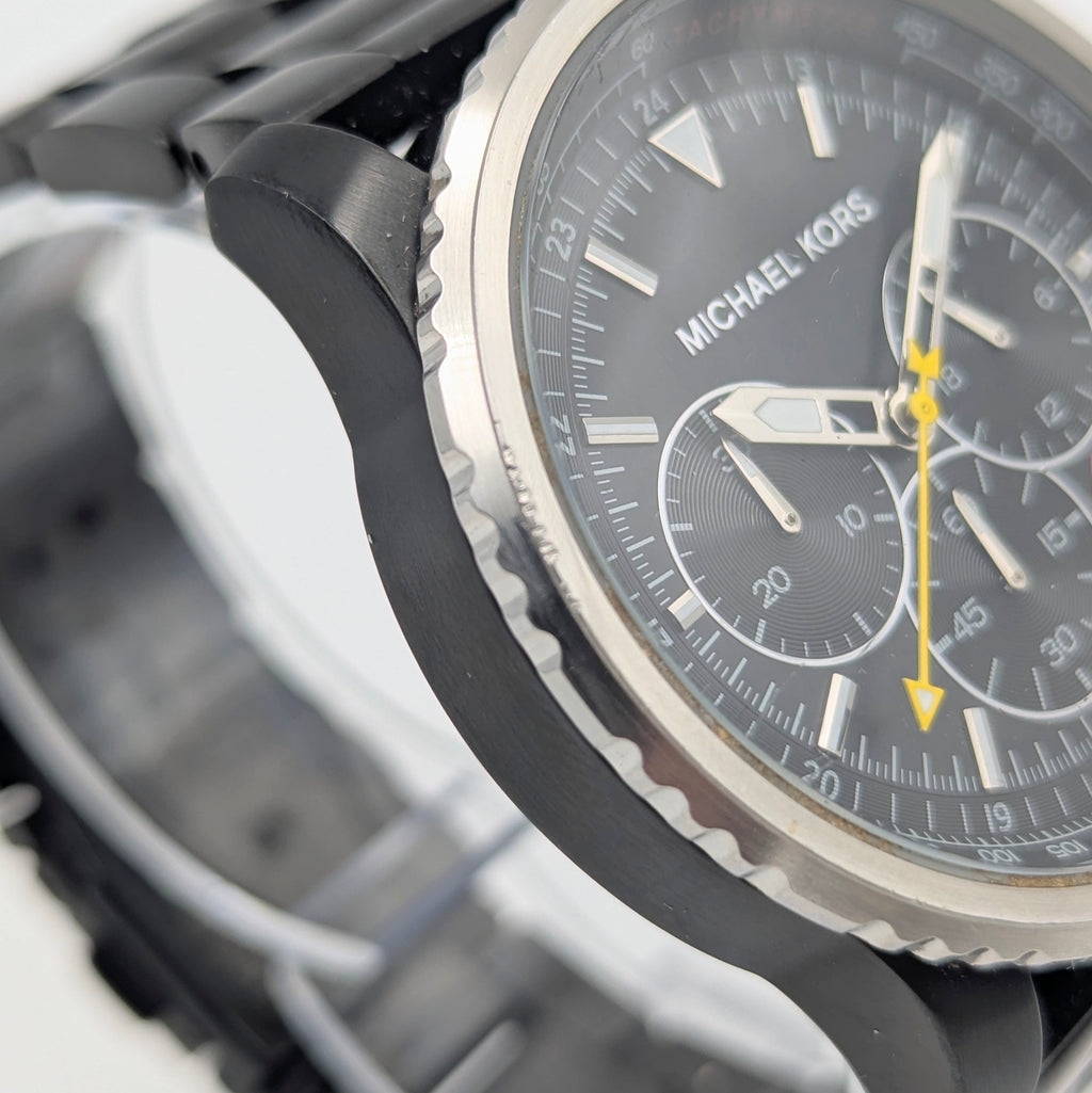 Michael Kors Lexington MK-8643 Chronograph — 45mm Black Ion-Plated, Japanese Quartz, Sold Naked - Bezel & Hide