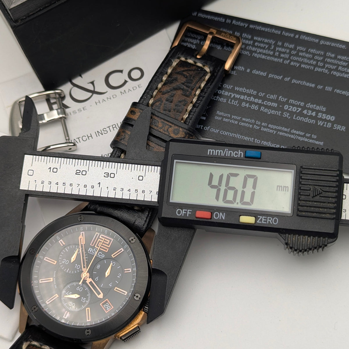 Rotary R&Co Suisse Chronograph — Bold Two-Tone Sports Chrono with Vintage Strap - Bezel & Hide