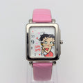 Betty Boop Quartz Watch — Pink Strap, Rectangle Case, Sold Naked - Bezel & Hide