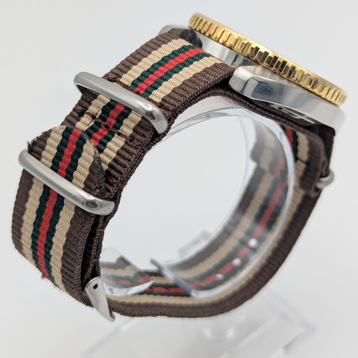 Dive Dynamics 1980s Quartz Day-Date Watch | MRP SA Case | Gold-Tone Bezel