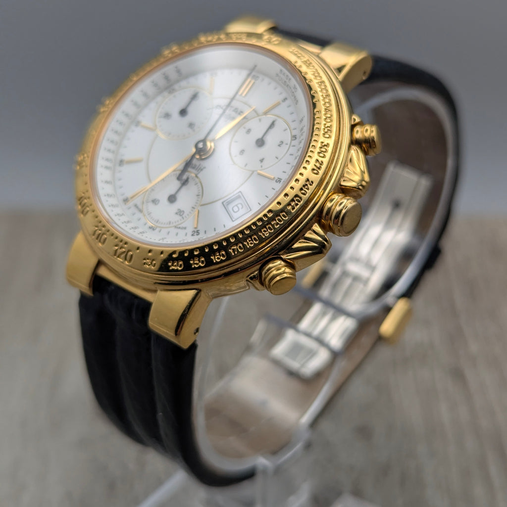 Rotary Kalif Chronograph – Gold Plated. Pre-Owned - Bezel & Hide