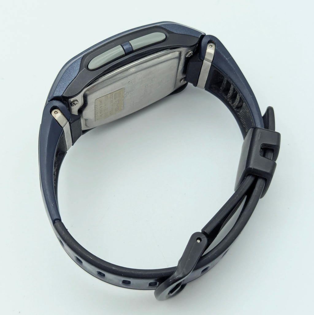 Casio Phys STP-100 Pedometer Watch — Navy/Black, Walking Calorie Counter, Sold Naked - Bezel & Hide