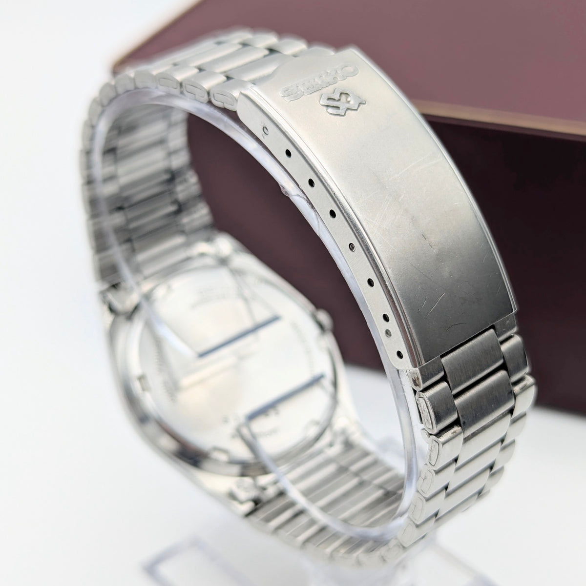 Seiko SQ 5H22 Vintage Quartz Watch 1986 — Silver Dial, Boxed - Bezel & Hide