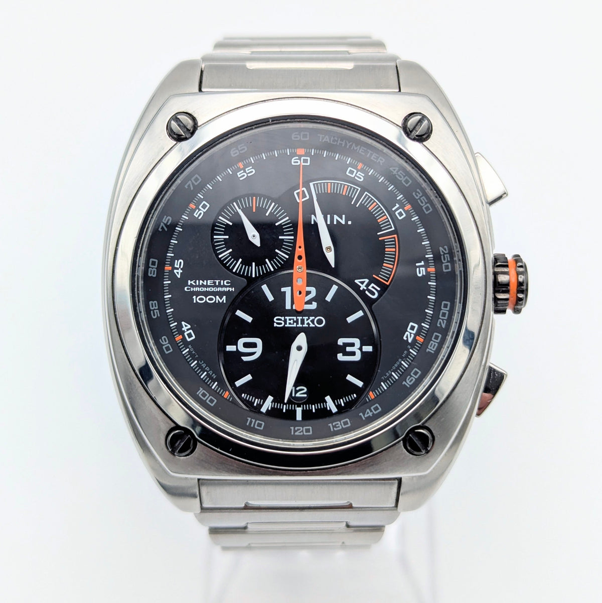 Seiko 7L22-0BB0 Kinetic Flyback Chronograph — Limited Edition 200/200, Black Dial - Bezel & Hide