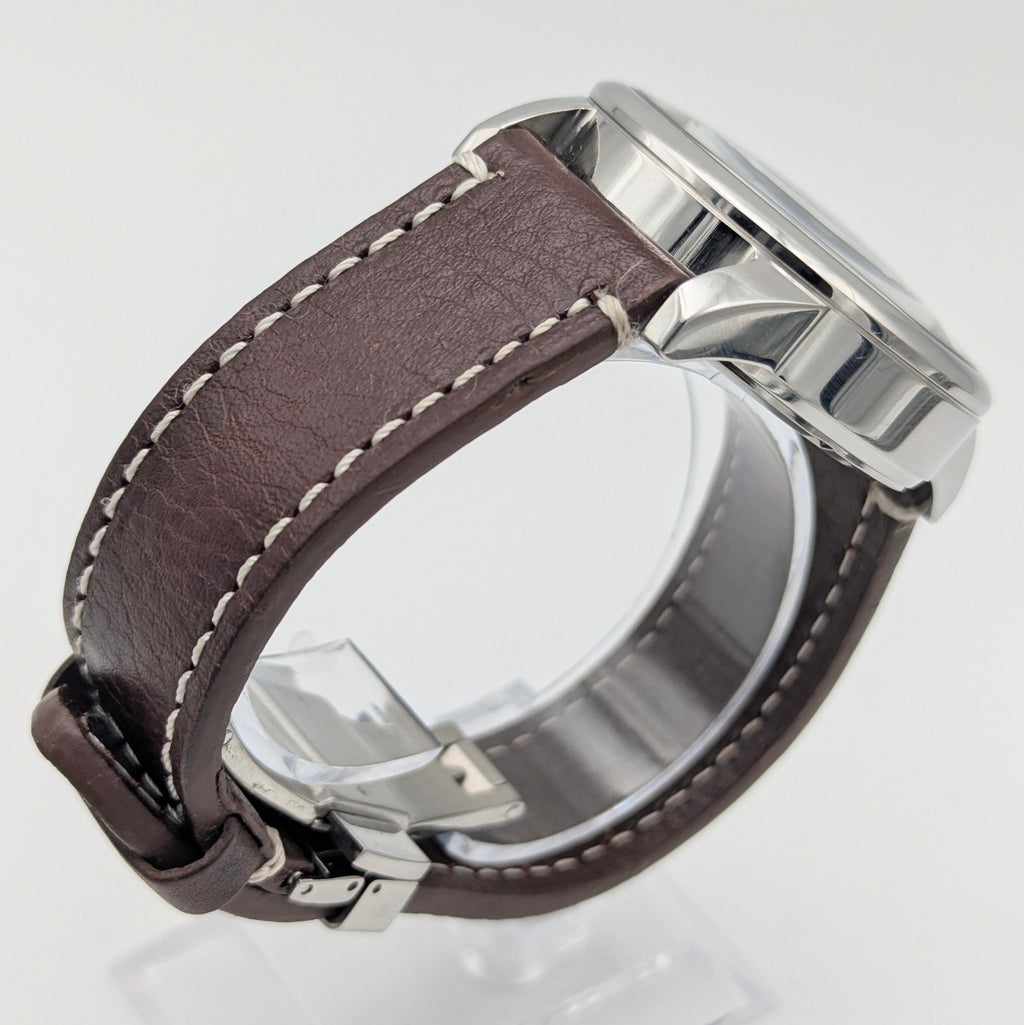 Haiken H40 Automatic Men's Watch — Anthracite Dial, G.B., Altitude-Tested, Brown Leather - Bezel & Hide