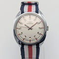 Mondia Manual Wind Watch Mens — Vintage Swiss Cushion Case, Silver Sunburst Dial, Sold Naked - Bezel & Hide