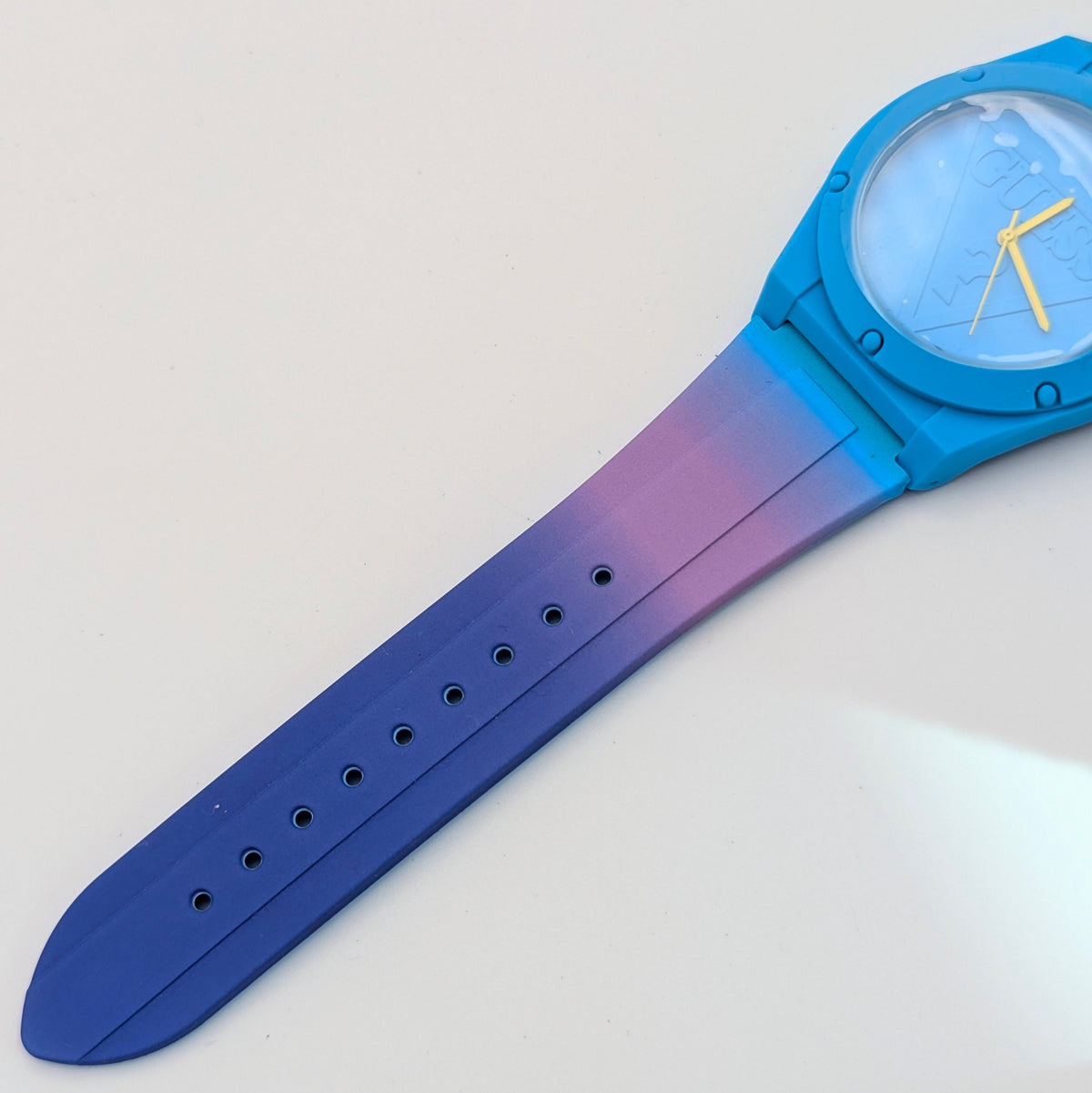 Guess Originals Retro Pop W0979L28 Unisex Watch — Blue & Lime Ombre, Quartz, Tags On - Bezel & Hide
