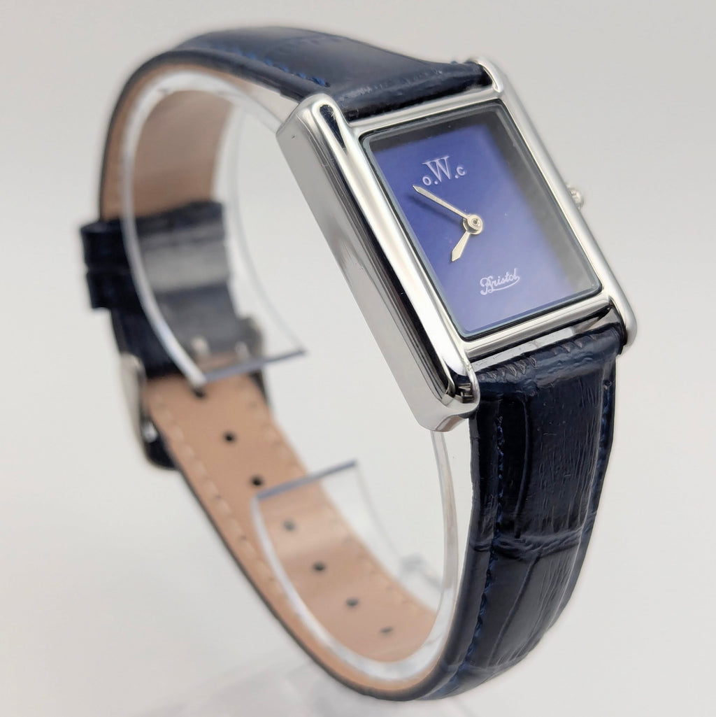 o.W.c Bristol Tank Blue Dial Quartz Watch — Odd Watch Company, Sold Naked - Bezel & Hide