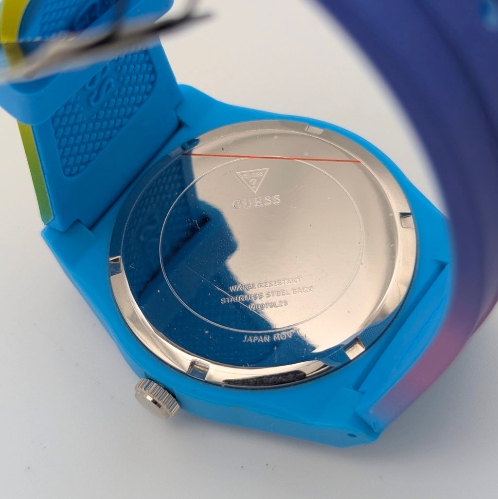 Guess Originals Retro Pop W0979L28 Unisex Watch — Blue & Lime Ombre, Quartz, Tags On - Bezel & Hide