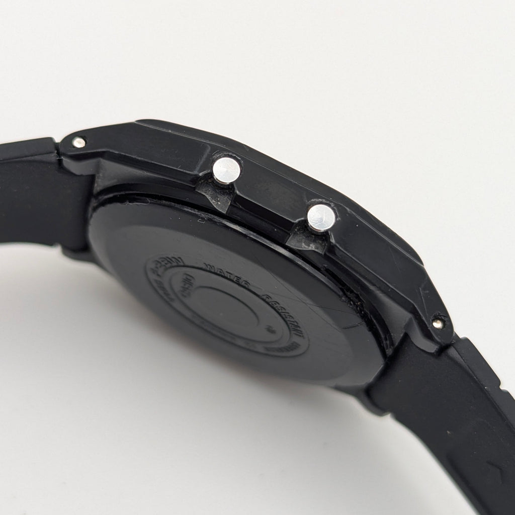 Casio F-28W Digital Quartz Watch | Black Resin & Blue Trim